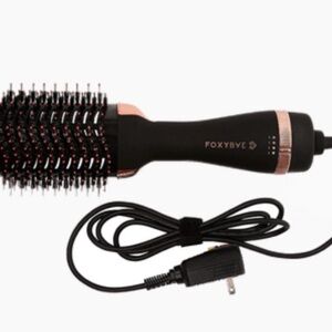 Black and Rose Gold round Hair Brush